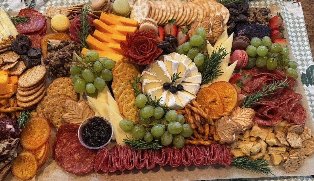 Charcuterie board with brie centerpiece san diego catering